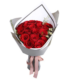 爱的诺言-红玫瑰19枝，白色腊梅2枝
