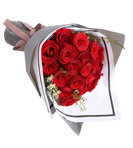 爱的诺言-红玫瑰19枝，白色腊梅2枝