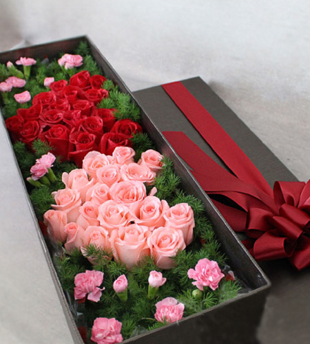 我只在乎你-红玫瑰粉玫瑰礼盒