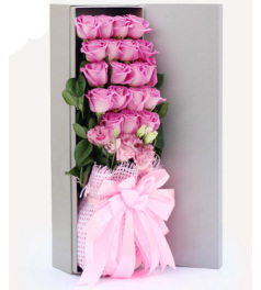 经典魅影-优质紫玫瑰19朵鲜花礼盒