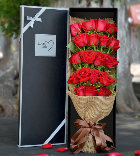 爱不落幕-19朵红玫瑰礼盒
