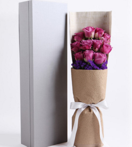 默默的祝福-11枝紫玫瑰礼盒