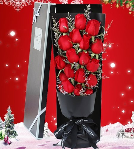 幸福圣诞-19枝红玫瑰礼盒