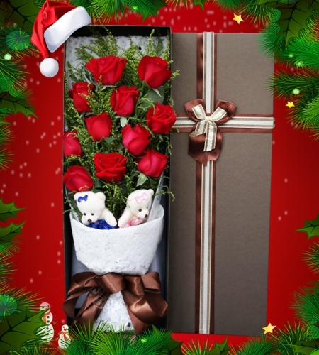 圣诞有你-11枝红玫瑰礼盒