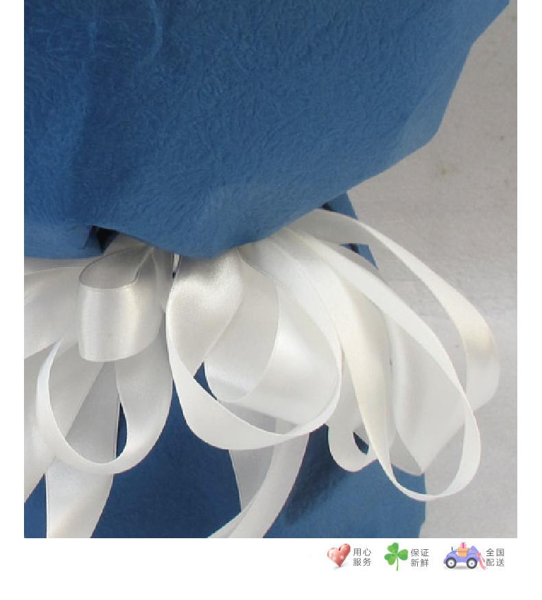 蓝色魅力-5枝蓝色妖姬（昆明产），7枝白色玫瑰-鲜花速递